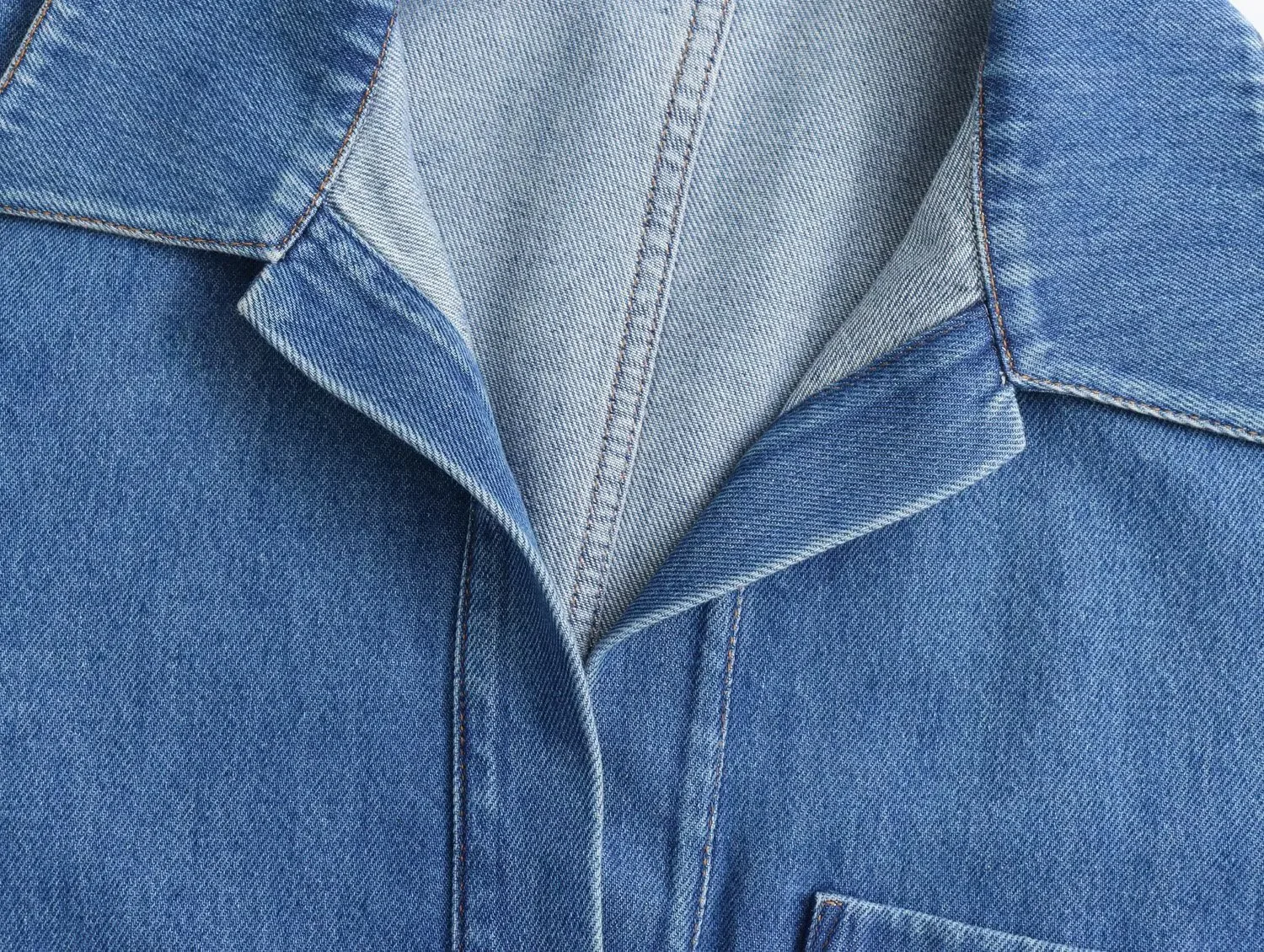Spring  New Street Style Denim Shirt 1209427001 Casual Pants 1209795001 Suit display picture 9