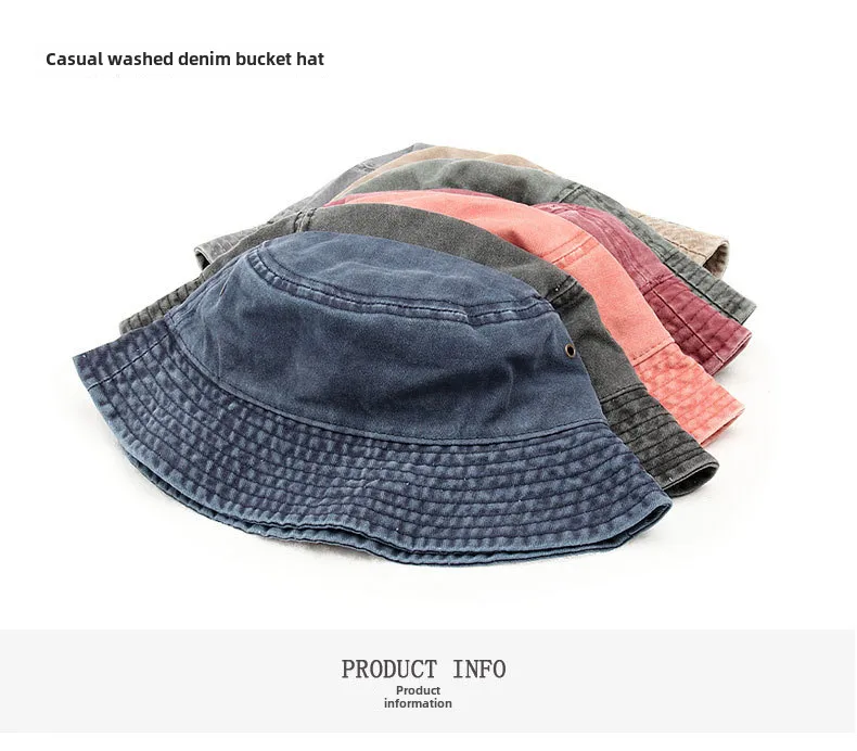 Fisherman Hat Men's Autumn Washed Cowboy Hat Basin Hat Women's Autumn And Winter Cotton  Outdoor Distressed Mountaineering Sun Hat display picture 1