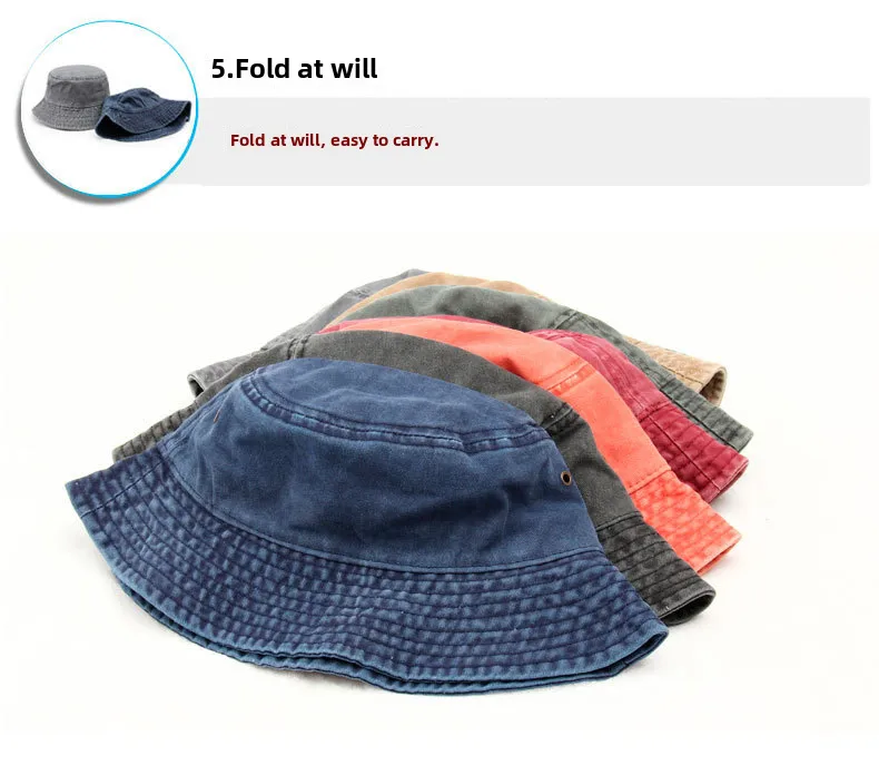 Fisherman Hat Men's Autumn Washed Cowboy Hat Basin Hat Women's Autumn And Winter Cotton  Outdoor Distressed Mountaineering Sun Hat display picture 15