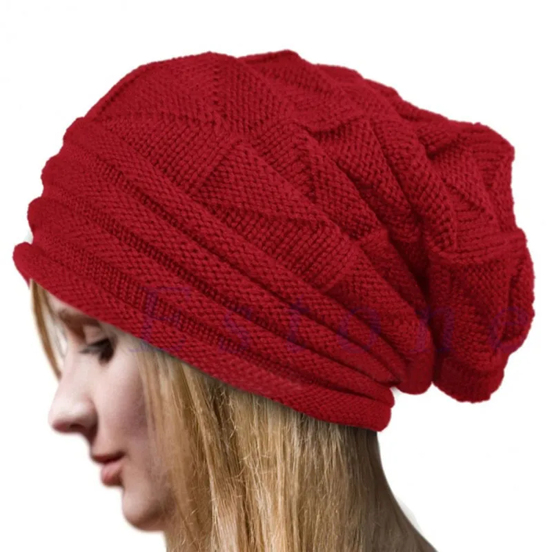 Popular Pleated Flanging Pullover Hat Women's Autumn And Winter Ski Wool Hat  Outdoor Knitted Hat display picture 2
