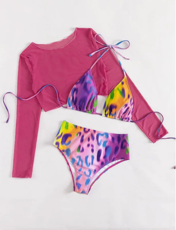 Women's Sexy Leopard 3 Pieces Set Swimwear display picture 3