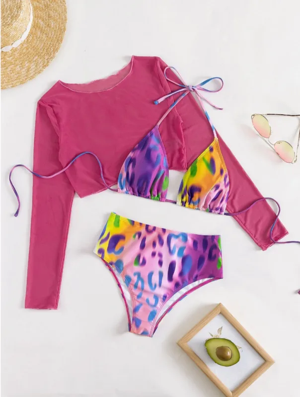 Women's Sexy Leopard 3 Pieces Set Swimwear display picture 4