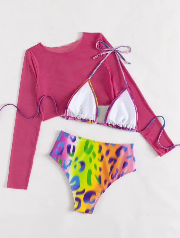 Women's Sexy Leopard 3 Pieces Set Swimwear display picture 7
