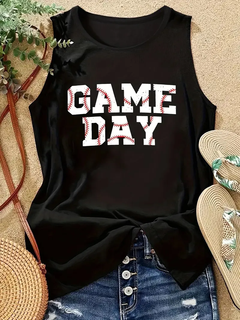 Women's Pullovers Vest Tank Tops Casual Letter Moon display picture 15