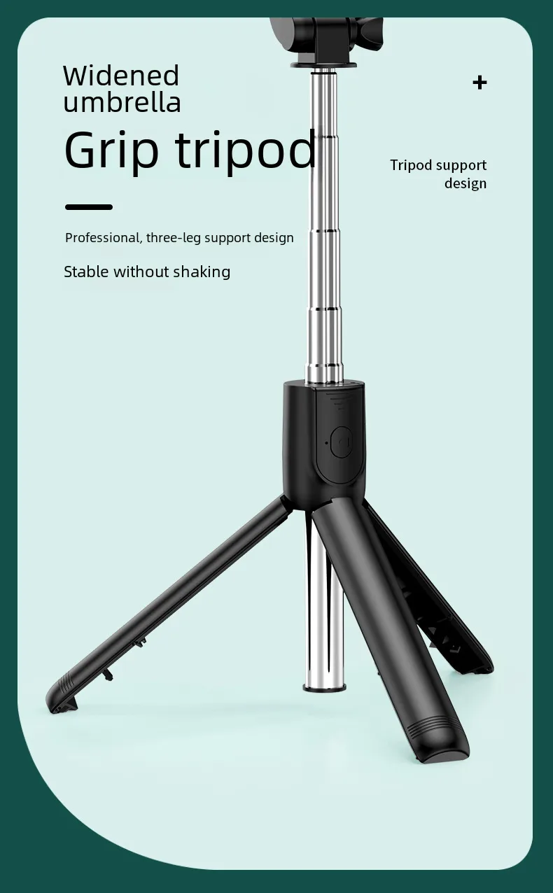 Direct Mini Portable Handheld Mobile Phone Bluetooth Selfie Stick Tripod Flash Light Photography Tool display picture 3