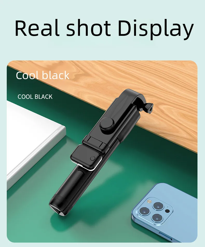 Direct Mini Portable Handheld Mobile Phone Bluetooth Selfie Stick Tripod Flash Light Photography Tool display picture 12