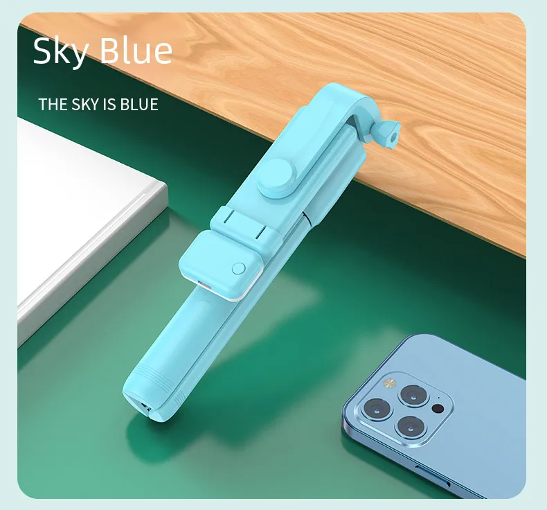 Direct Mini Portable Handheld Mobile Phone Bluetooth Selfie Stick Tripod Flash Light Photography Tool display picture 14