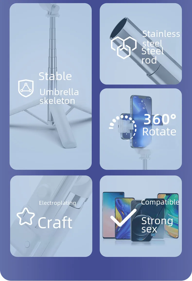 Digital Computer/mobile Selfie Stick Handheld Extendable Monopod Tripod Bracket Live Broadcast Bracket For Photography display picture 8