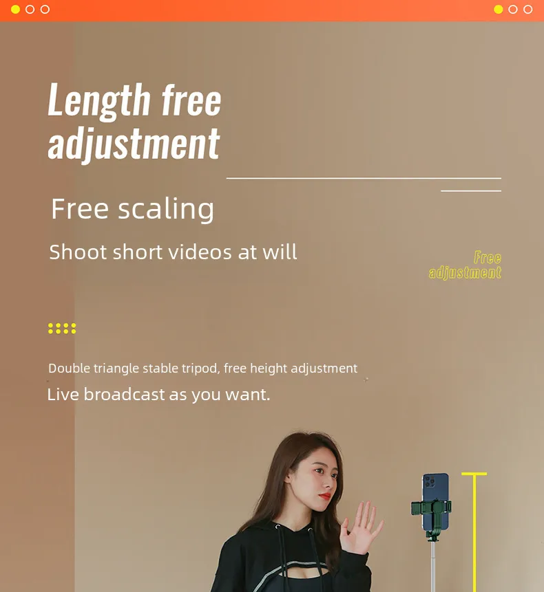 Digital Computer/mobile Selfie Stick Handheld Extendable Monopod Tripod Bracket Live Broadcast Bracket For Photography display picture 45