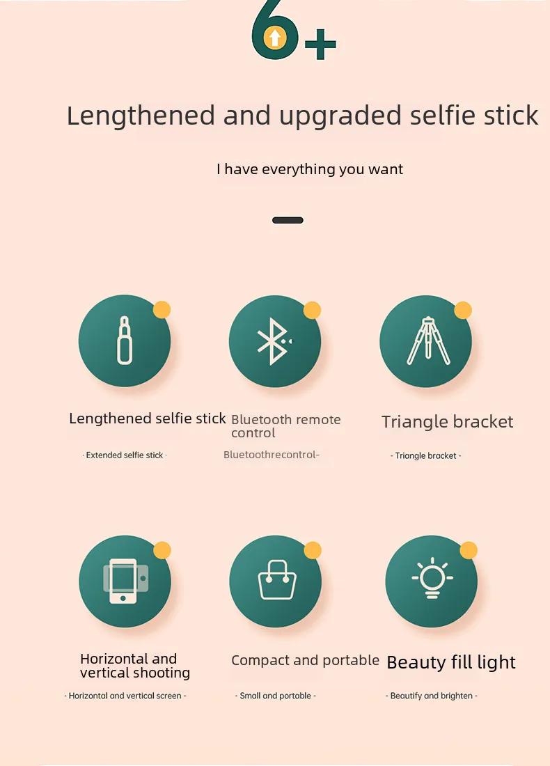 Digital Computer/mobile Selfie Stick Handheld Extendable Monopod Tripod Bracket Live Broadcast Bracket For Photography display picture 50