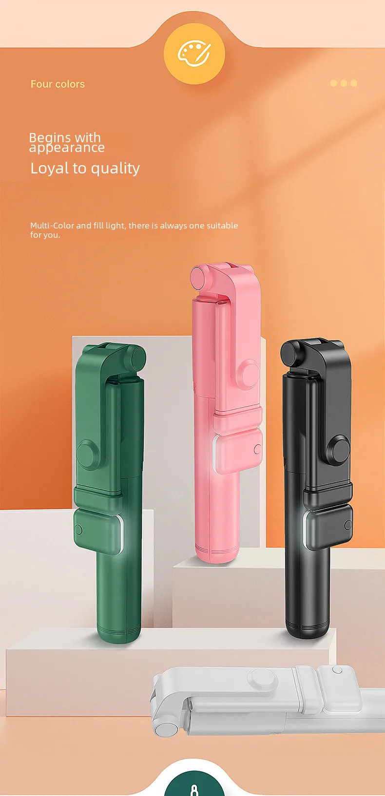 Digital Computer/mobile Selfie Stick Handheld Extendable Monopod Tripod Bracket Live Broadcast Bracket For Photography display picture 52