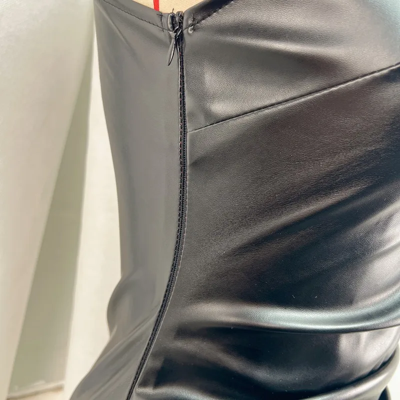 Women's Hip Skirt Streetwear Oblique Collar Sleeveless Solid Color Midi Dress Holiday display picture 6
