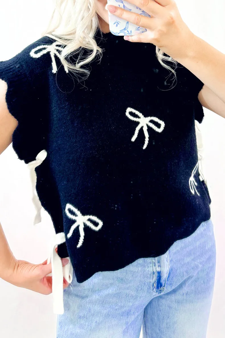 Women's Vest Short Sleeve Sweaters & Cardigans Casual Bow Knot display picture 1