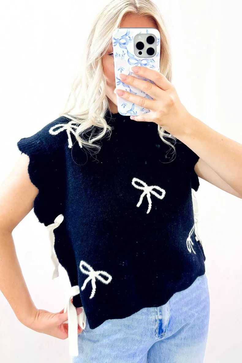 Women's Vest Short Sleeve Sweaters & Cardigans Casual Bow Knot display picture 3