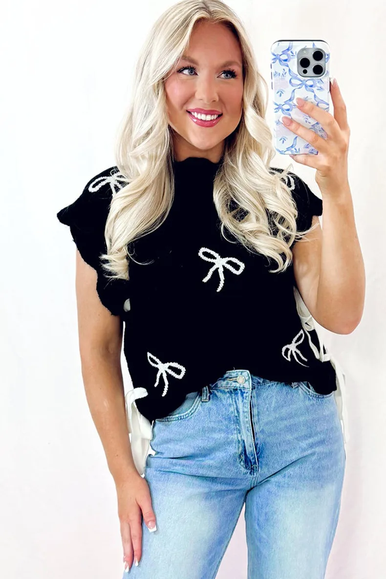 Women's Vest Short Sleeve Sweaters & Cardigans Casual Bow Knot display picture 4
