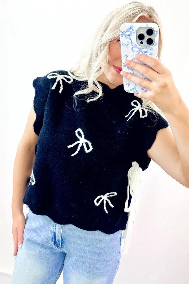 Women's Vest Short Sleeve Sweaters & Cardigans Casual Bow Knot display picture 6