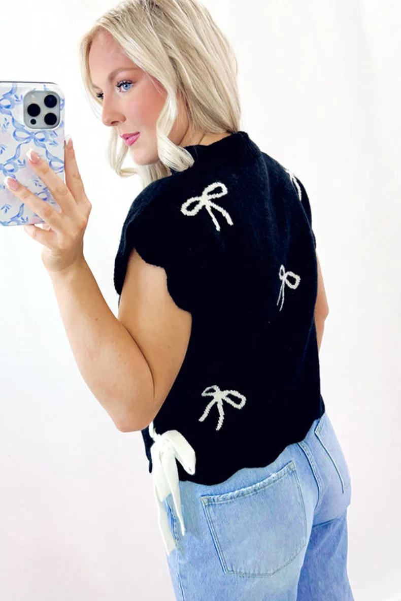 Women's Vest Short Sleeve Sweaters & Cardigans Casual Bow Knot display picture 7