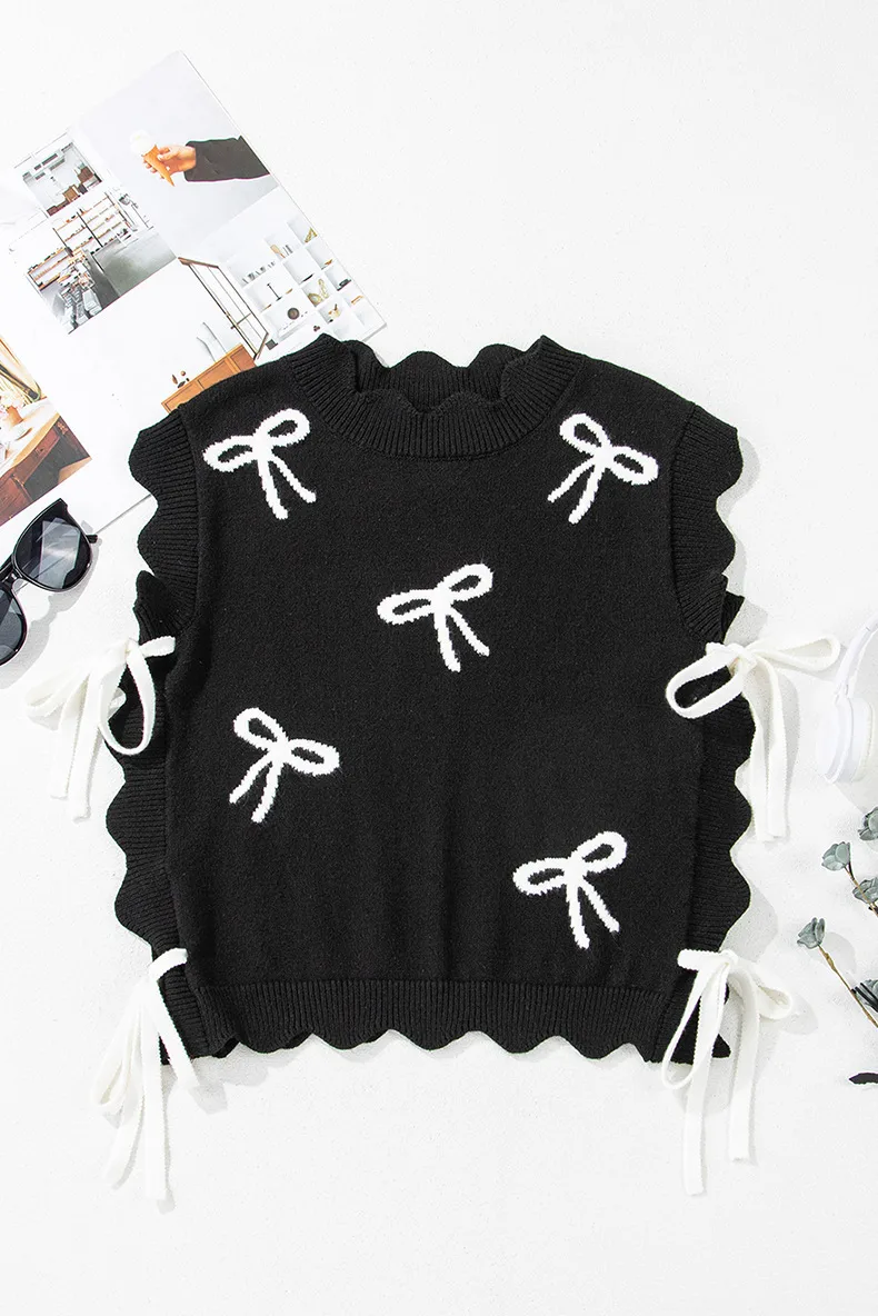 Women's Vest Short Sleeve Sweaters & Cardigans Casual Bow Knot display picture 8