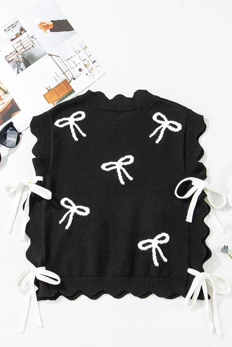 Women's Vest Short Sleeve Sweaters & Cardigans Casual Bow Knot display picture 9