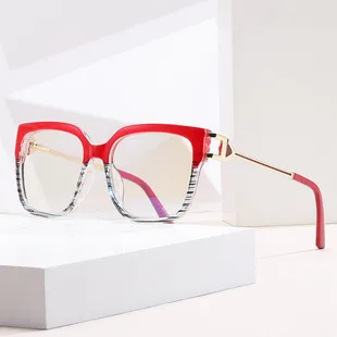 Modern Style Classic Style Geometric Pc Cat Eye Discoloration Full Frame Glasses display picture 2