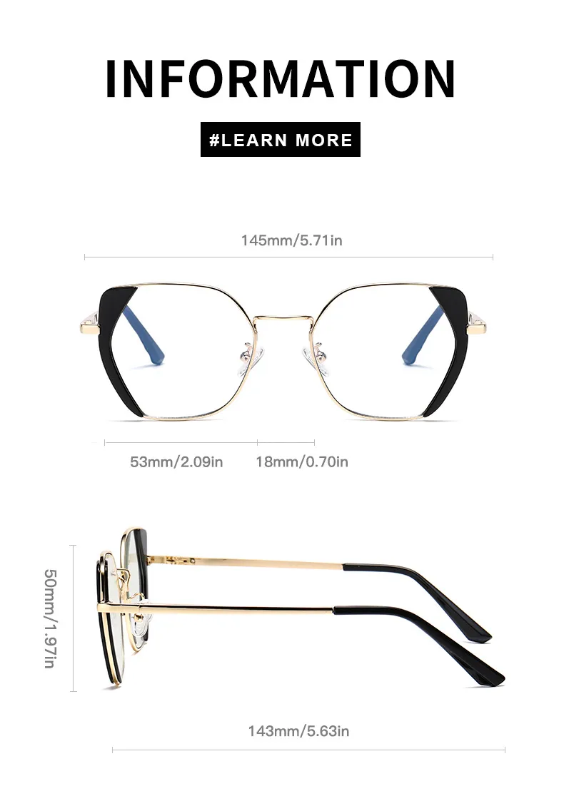 Streetwear Geometric Tac Cat Eye Full Frame Glasses display picture 6
