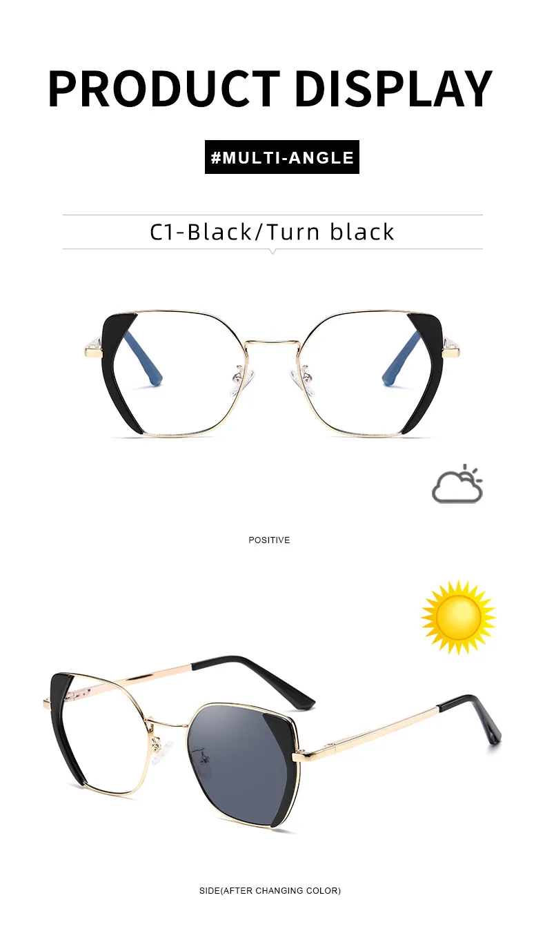 Streetwear Geometric Tac Cat Eye Full Frame Glasses display picture 12