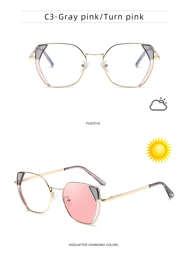 Streetwear Geometric Tac Cat Eye Full Frame Glasses display picture 14
