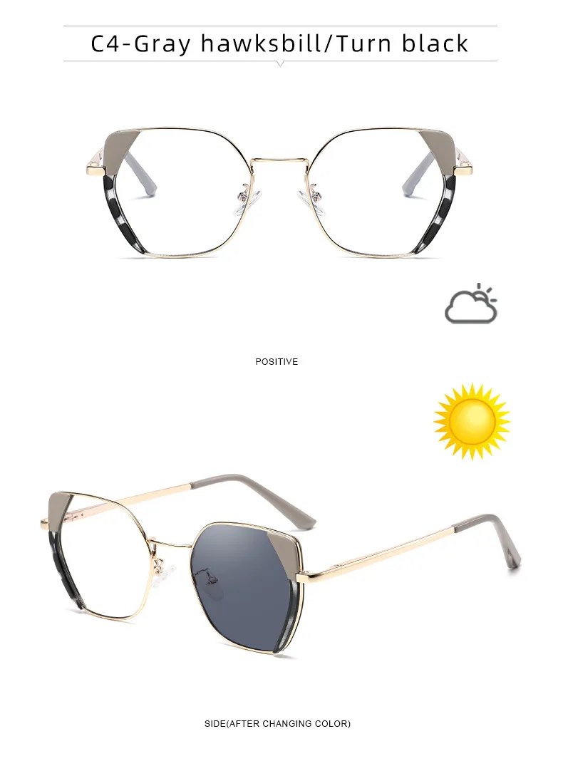 Streetwear Geometric Tac Cat Eye Full Frame Glasses display picture 15