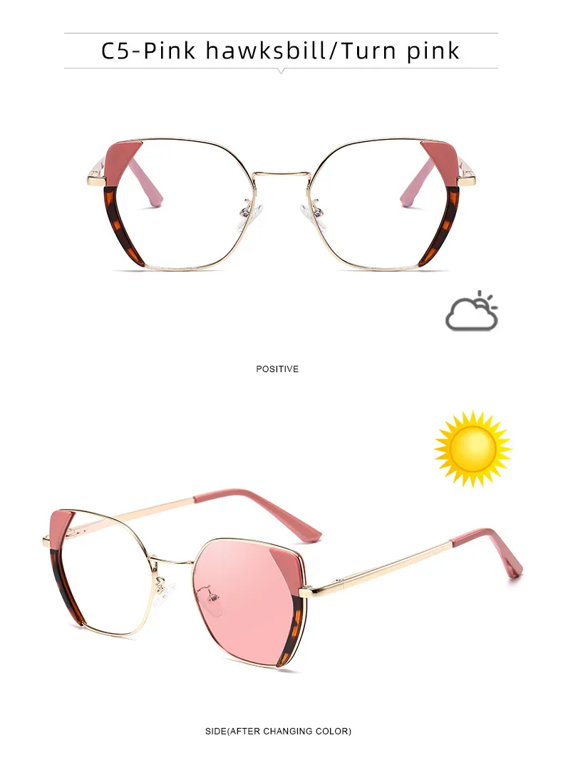 Streetwear Geometric Tac Cat Eye Full Frame Glasses display picture 16