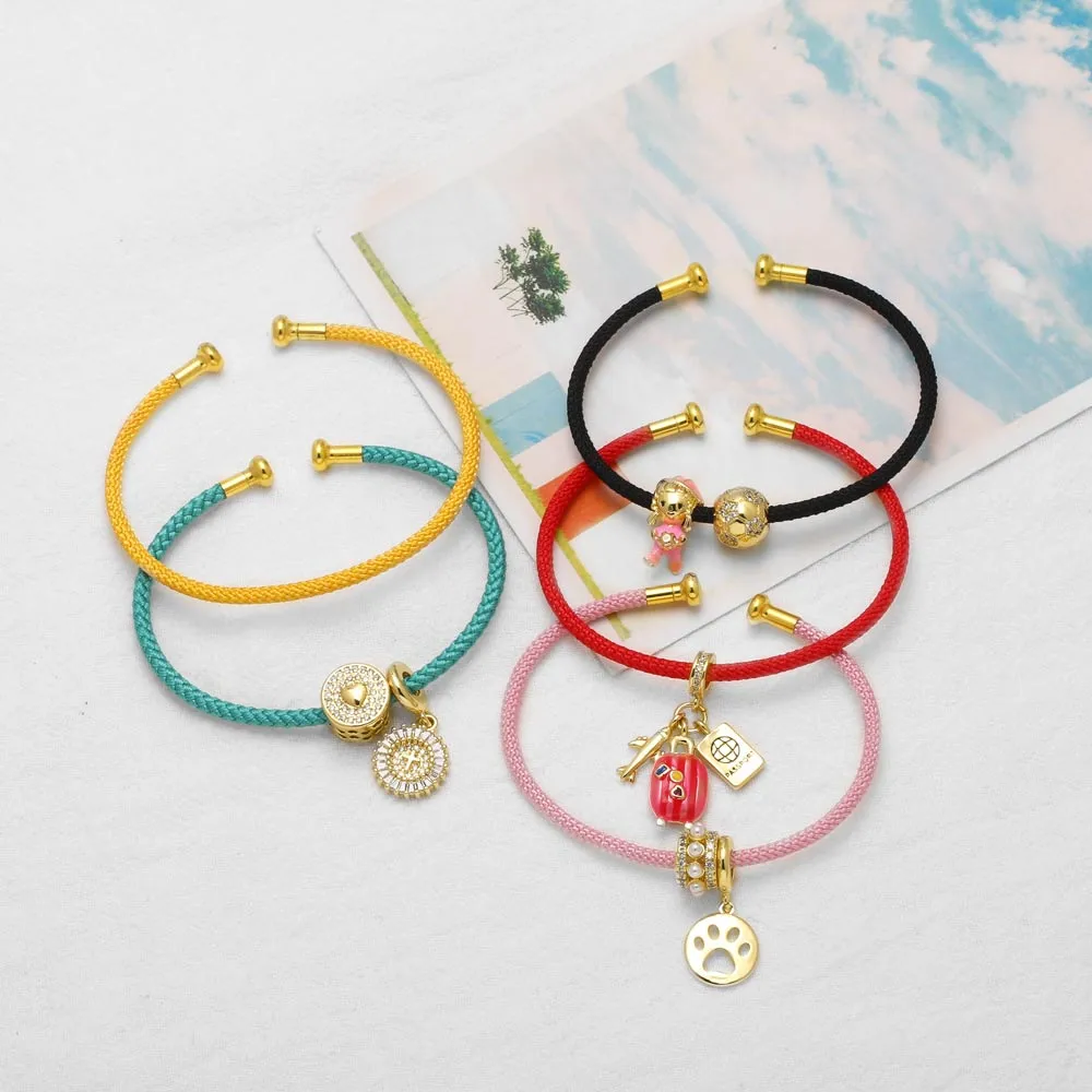 Modern Style Simple Style C Shape Rope Copper 18K Gold Plated Unisex Bangle display picture 13