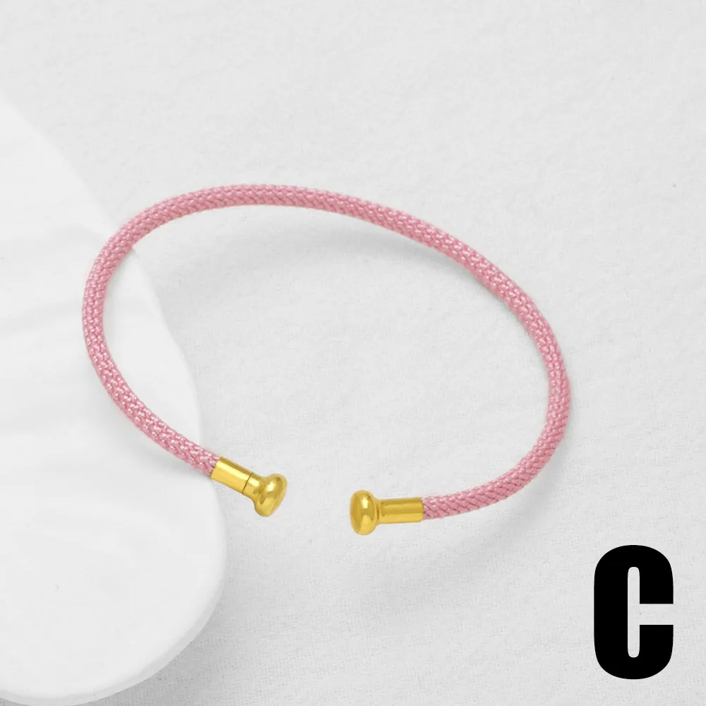 Modern Style Simple Style C Shape Rope Copper 18K Gold Plated Unisex Bangle display picture 8