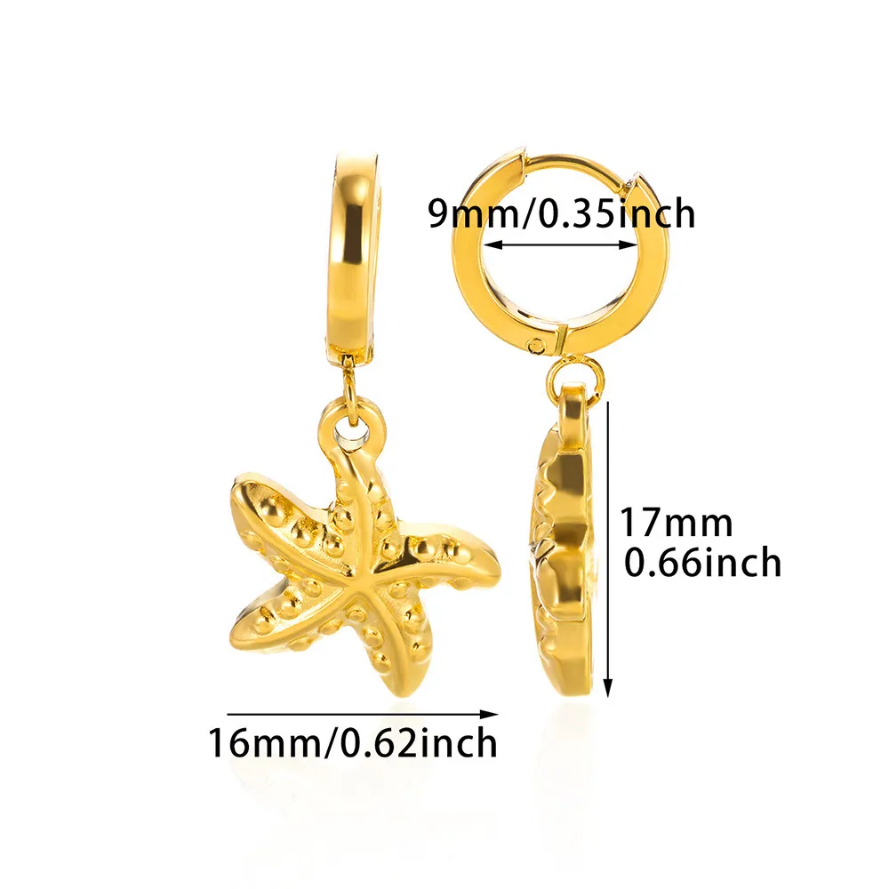 1 Pair Simple Style Ocean 304 Stainless Steel Drop Earrings display picture 3