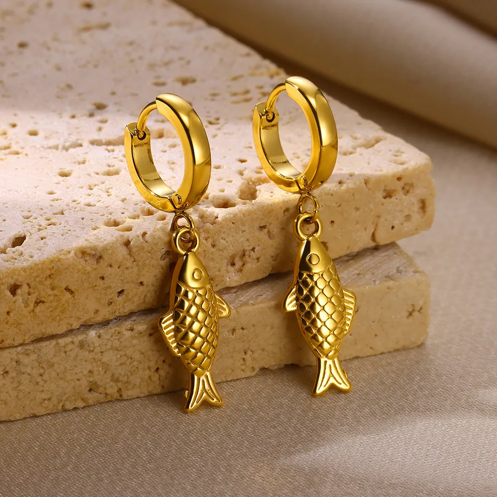 1 Pair Simple Style Ocean 304 Stainless Steel Drop Earrings display picture 4