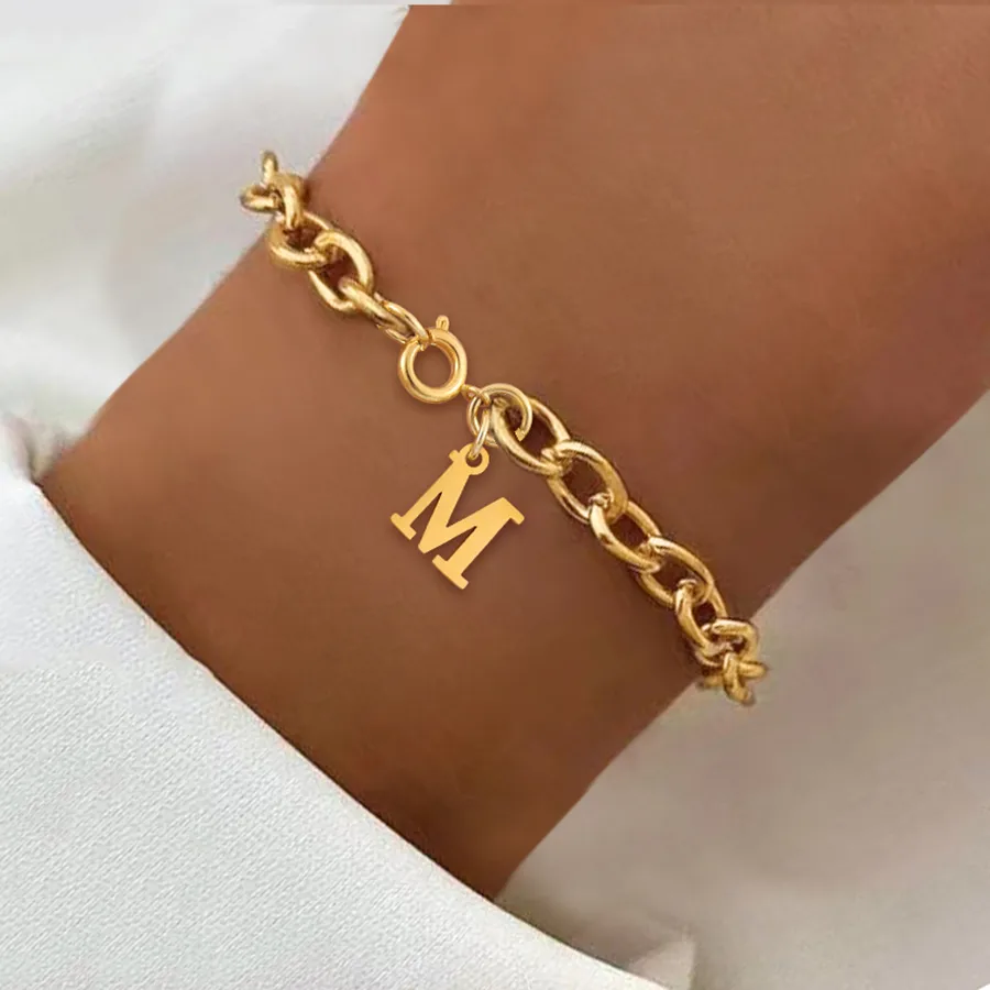 Elegant Simple Style Classic Style Letter 201 Stainless Steel 304 Stainless Steel Women's Bracelets display picture 1