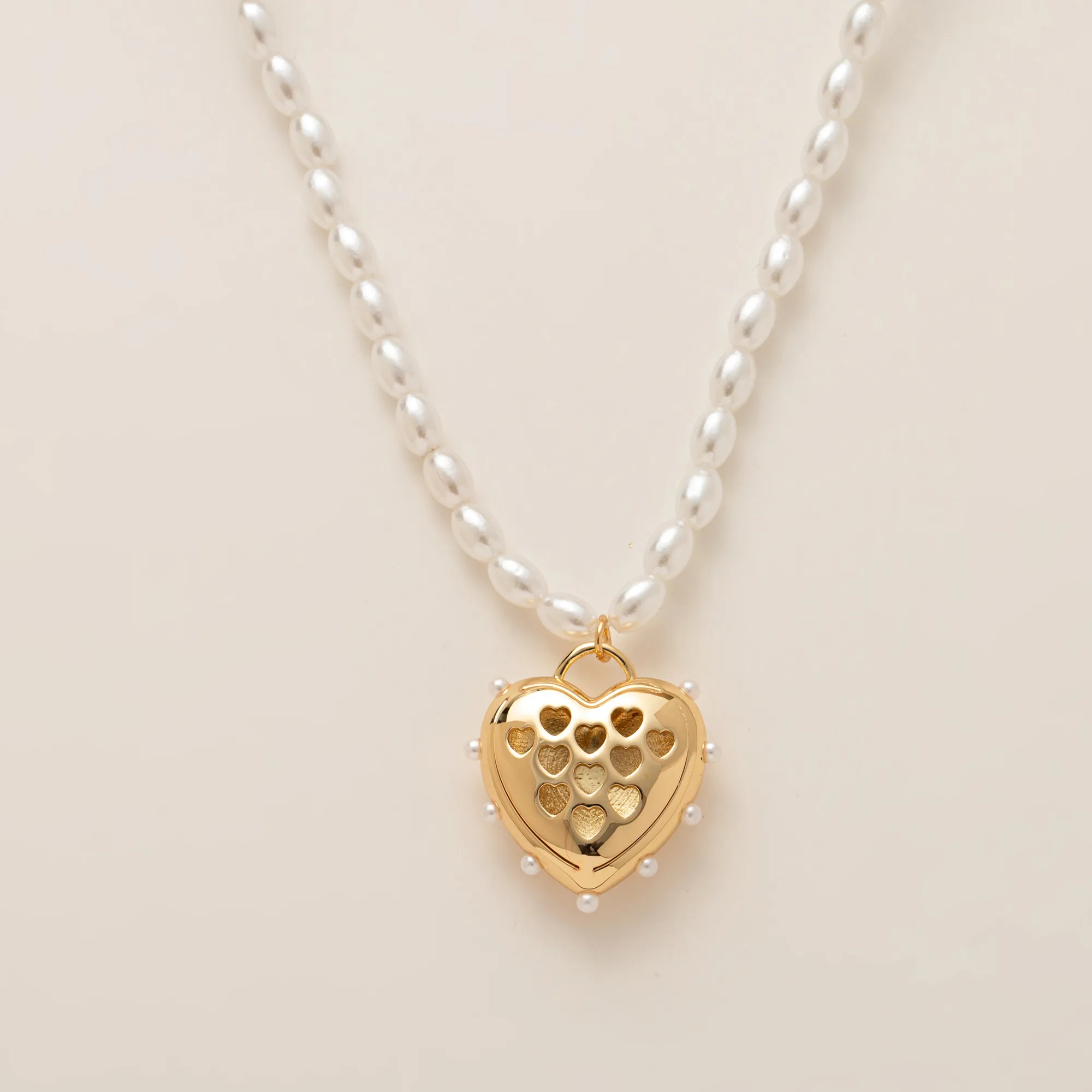 Vintage Style Heart Shape 304 Stainless Steel Imitation Pearl Copper Zircon Gold Plated Unisex Pendant Necklace display picture 9