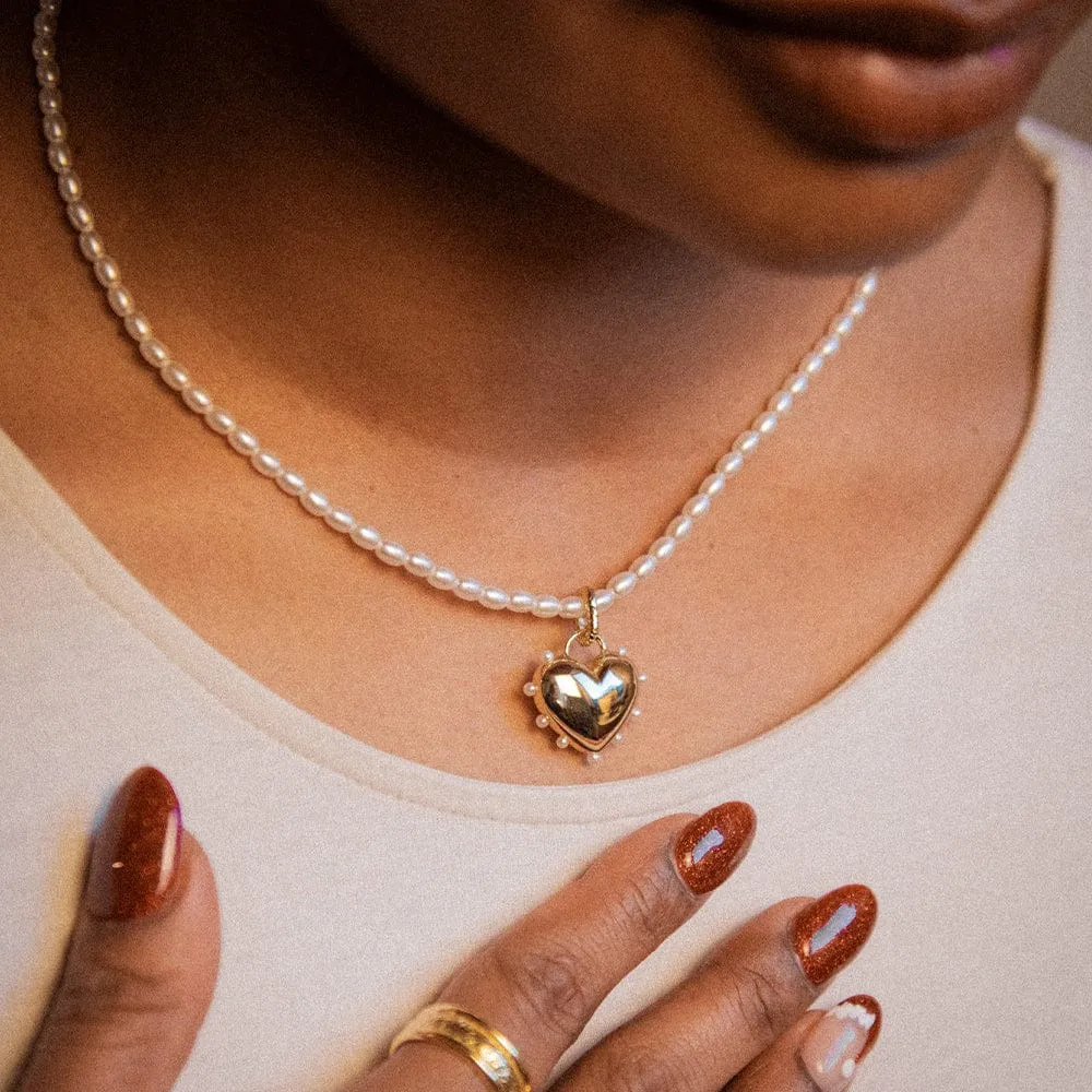 Vintage Style Heart Shape 304 Stainless Steel Imitation Pearl Copper Zircon Gold Plated Unisex Pendant Necklace display picture 3