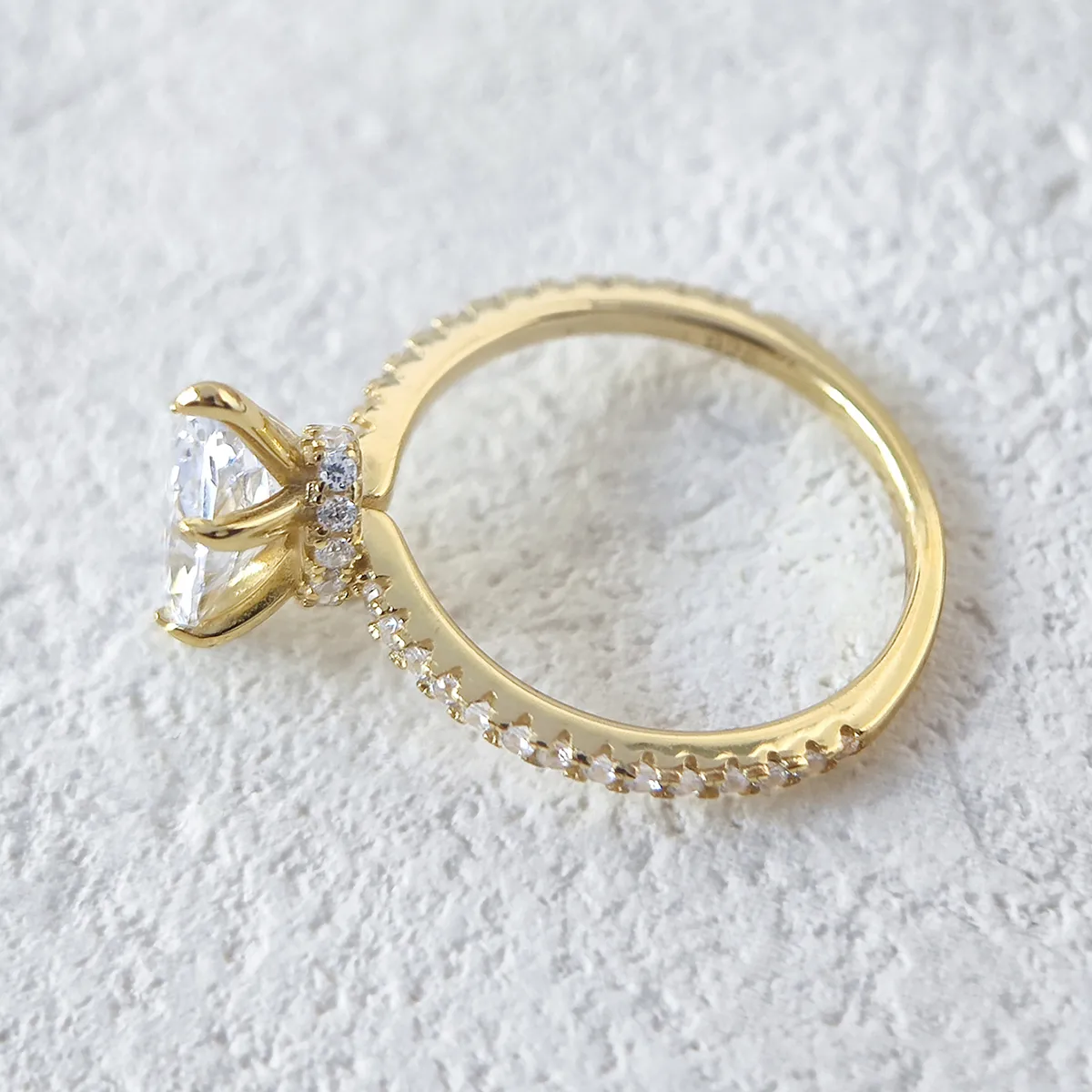 14K Gold Plated White Gold Plated 925 Sterling Silver Zircon Geometric Rings 925 Sterling Silver Rings display picture 6