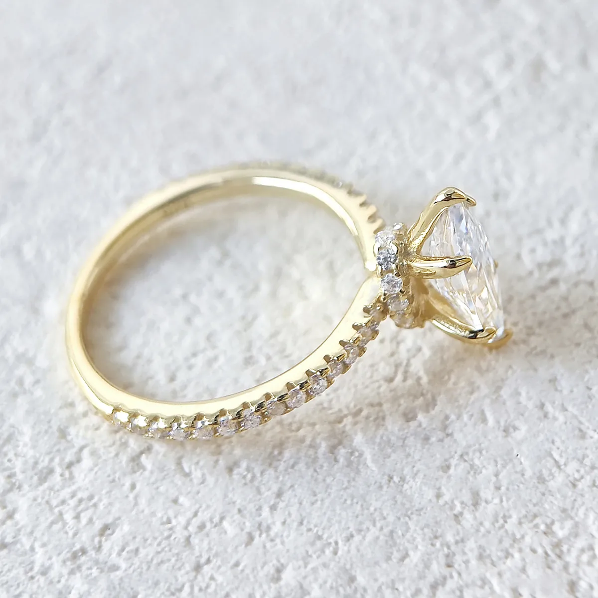 14K Gold Plated White Gold Plated 925 Sterling Silver Zircon Geometric Rings 925 Sterling Silver Rings display picture 5