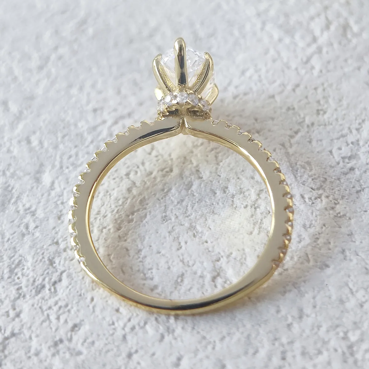 14K Gold Plated White Gold Plated 925 Sterling Silver Zircon Geometric Rings 925 Sterling Silver Rings display picture 7
