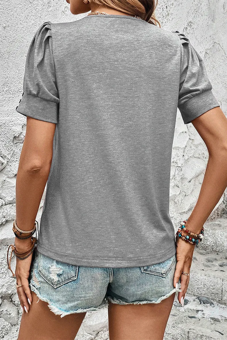 Women's T-shirt Short Sleeve T-Shirts Casual Solid Color display picture 4