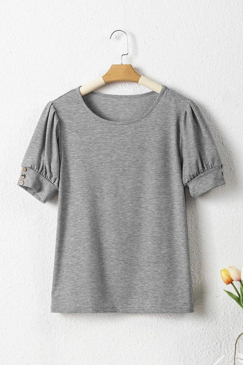 Women's T-shirt Short Sleeve T-Shirts Casual Solid Color display picture 5