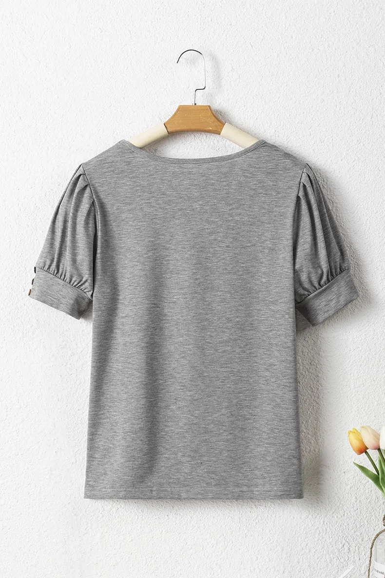Women's T-shirt Short Sleeve T-Shirts Casual Solid Color display picture 6