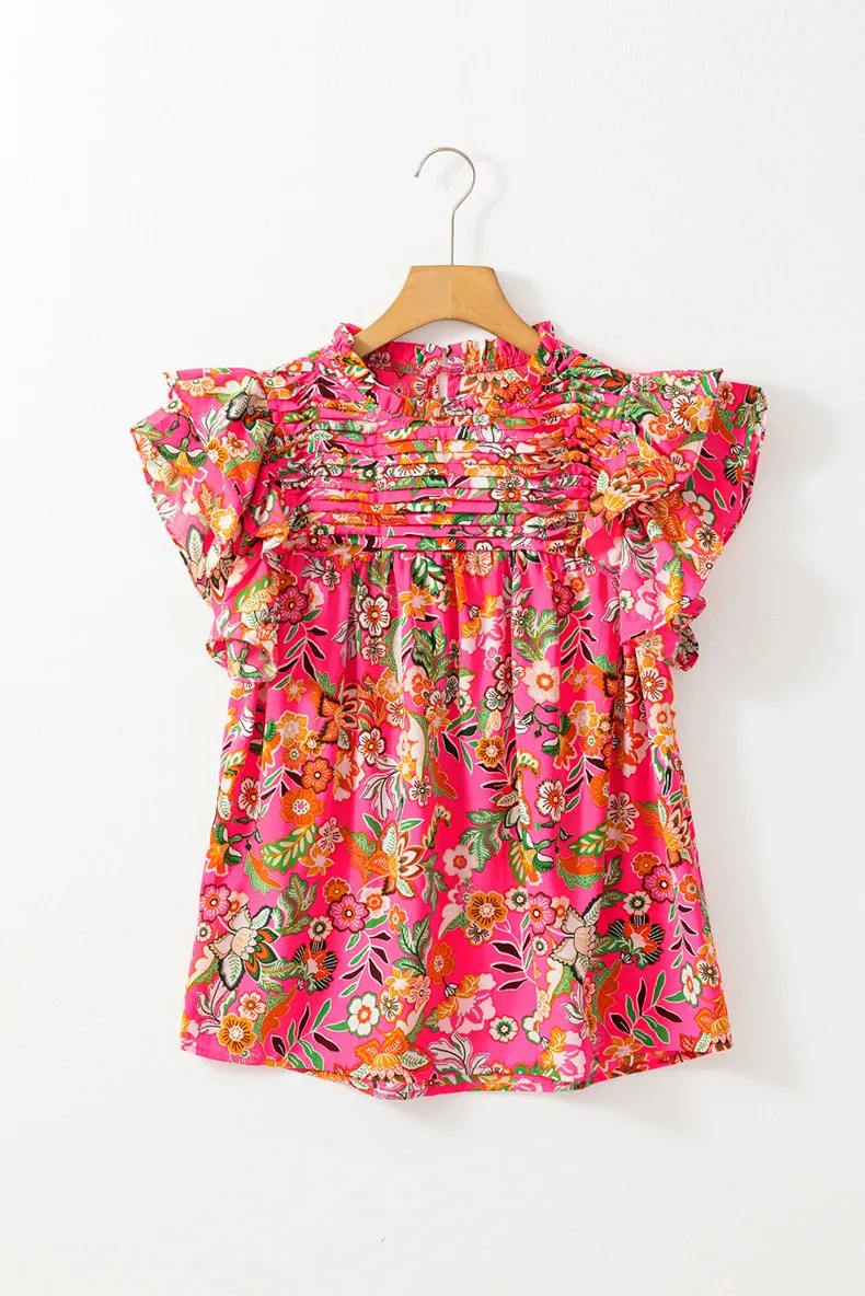 Women's Blouse Short Sleeve Blouses Vacation Simple Style Flower display picture 4
