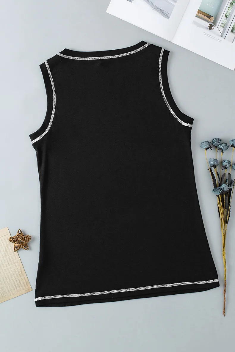 Women's Vest Tank Tops Contrast Binding Casual Solid Color display picture 6