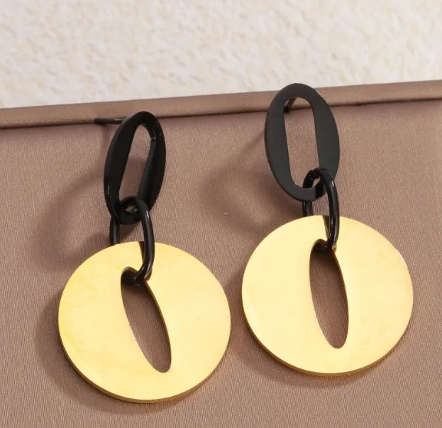 1 Pair Vintage Style Classic Style Geometric 304 Stainless Steel Drop Earrings display picture 1