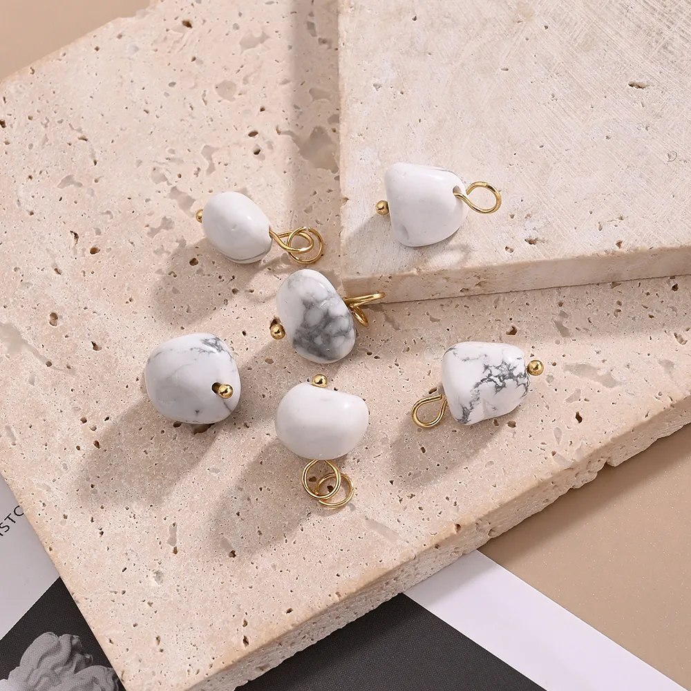 Casual Handmade Simple Style Marble Simple Solid Color 304 Stainless Steel Natural Stone Handmade Polishing Turquoise Amethyst  Tiger Eye Jewelry Accessories display picture 4