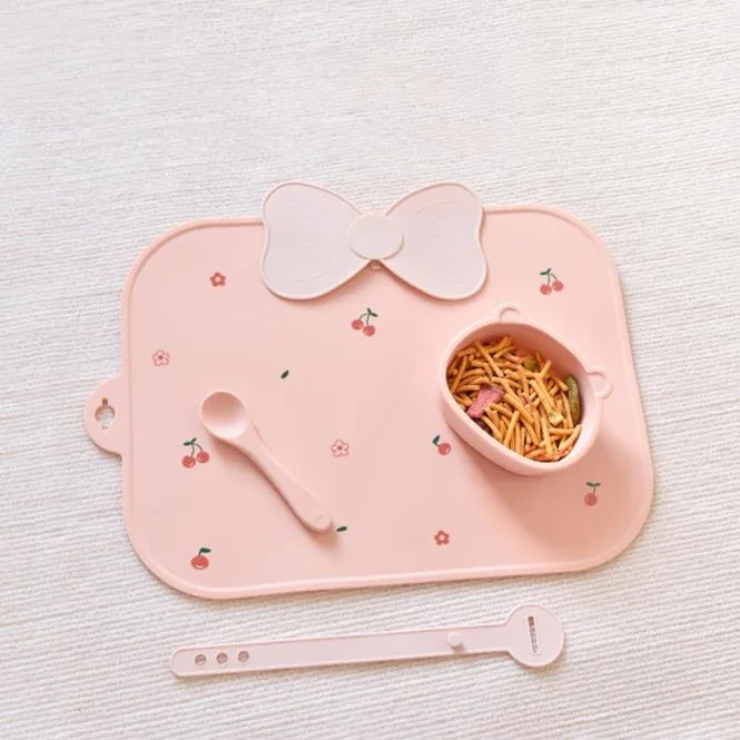 Cute Cherry Solid Color Bow Knot Silica Gel Placemat 1 Piece display picture 3