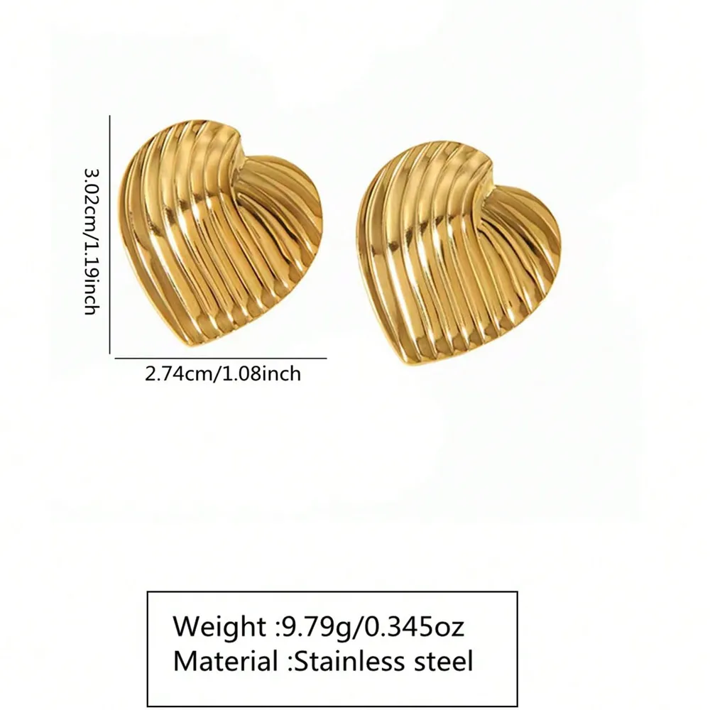 1 Pair Elegant Glam Heart Shape 304 Stainless Steel Ear Studs display picture 2