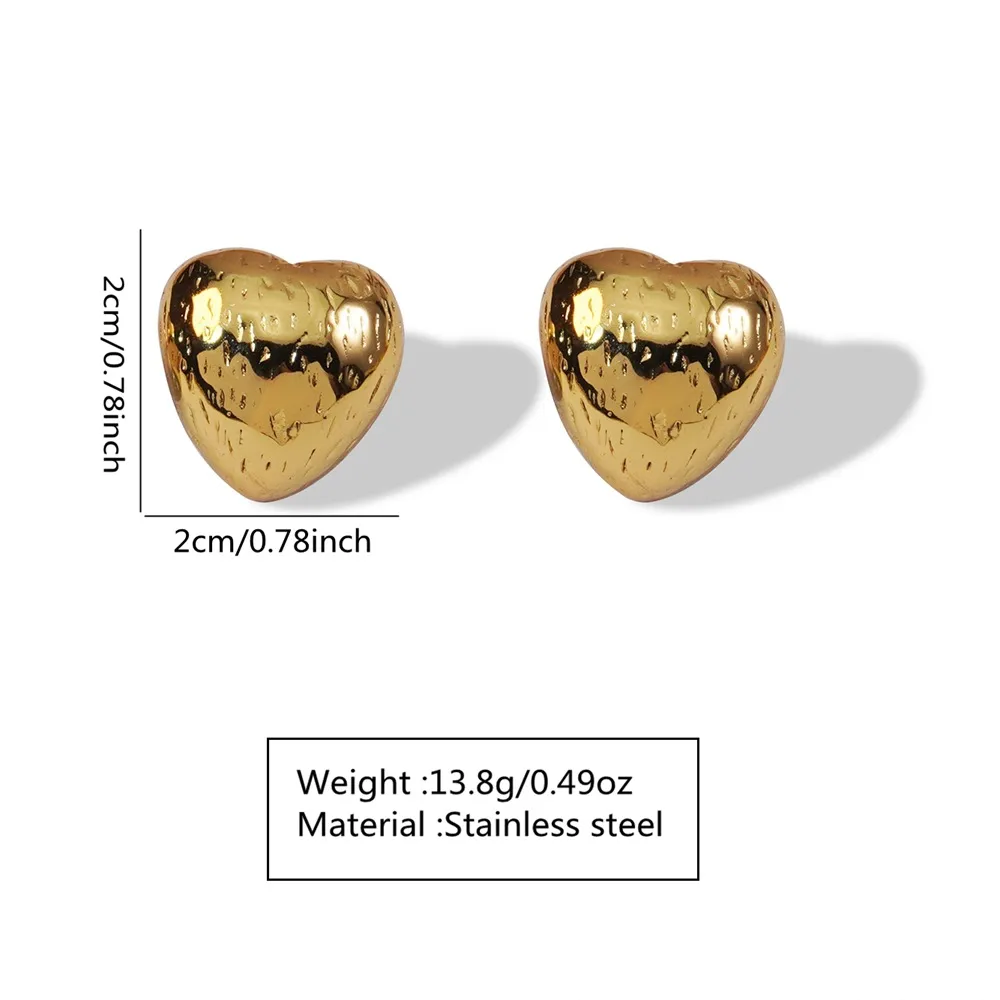 1 Pair Elegant Glam Heart Shape 304 Stainless Steel Ear Studs display picture 14