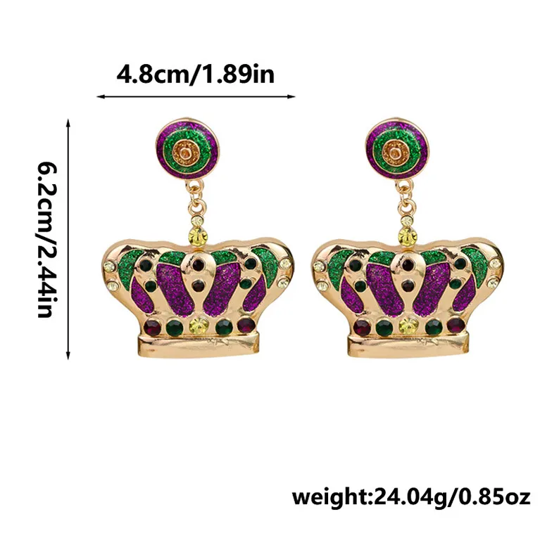 1 Pair Vintage Style Letter Crown Glasses Plating Alloy Drop Earrings display picture 1